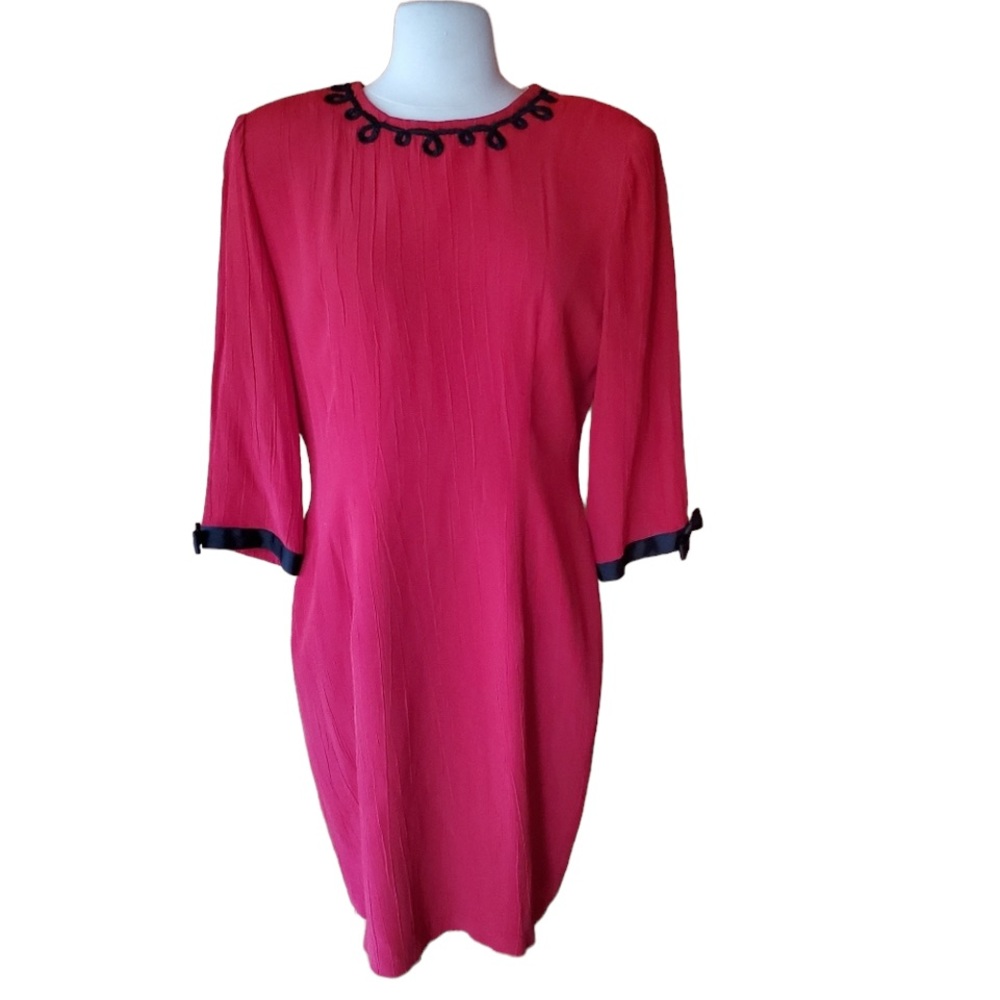 1980s B.G.B. Ltd Red & Black Dress‎